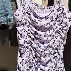 Garage Purple Butterfly Print Dress